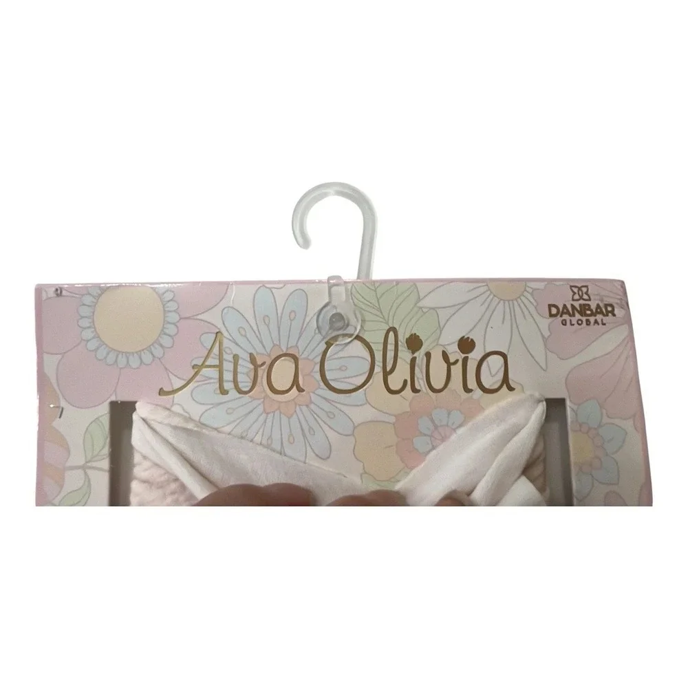 Ava Olivia Baby Girls Cotton Floral Bow Mittens, One Size Pink/White/Green